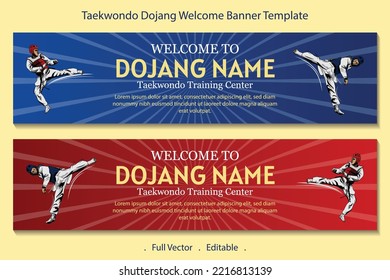 Taekwondo training center welcome banner template