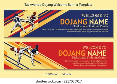 Taekwondo training center welcome banner template