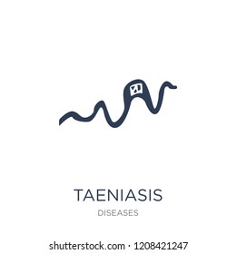 Taeniasis icon. Trendy flat vector Taeniasis icon on white background from Diseases collection, vector illustration can be use for web and mobile, eps10