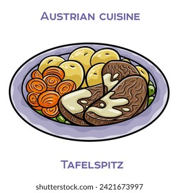 Tafelspitz is a classic Viennese dish of boiled beef, typically served with a side of apple horseradish, creamed spinach, and potato dumplings