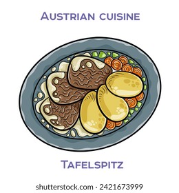 Tafelspitz is a classic Viennese dish of boiled beef, typically served with a side of apple horseradish, creamed spinach, and potato dumplings