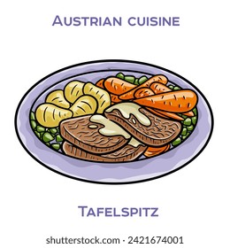 Tafelspitz is a classic Viennese dish of boiled beef, typically served with a side of apple horseradish, creamed spinach, and potato dumplings