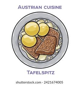 Tafelspitz is a classic Viennese dish of boiled beef, typically served with a side of apple horseradish, creamed spinach, and potato dumplings