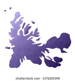 TAFF map. Geometric style country outline. Authentic violet vector illustration.