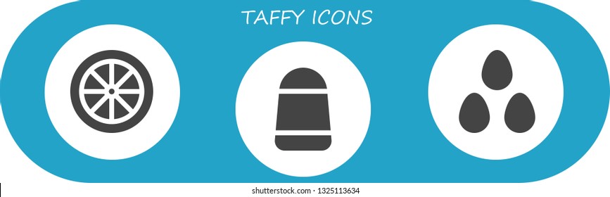 taffy icon set. 3 filled taffy icons.  Simple modern icons about  - Candy, Candies