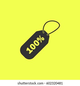 Tag 100% icon flat.