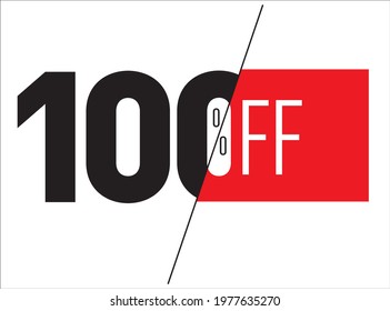 Tag 100% off. Special discount, super discount.