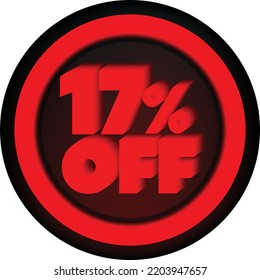 TAG 17 PERCENT DISCOUNT BUTTON BLACK FRIDAY PROMOTION FOR BIG SALES