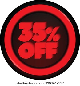TAG-35 PROZENT-DISCOUNT-BUTTON-SCHWARZ-FREITAG-FRISTERFÖRDERUNG FÜR GROSSE VERKÄUFE