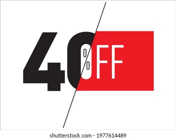 Tag 40% off. Special discount, super discount.