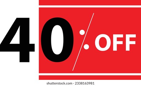 Tag 40% off. Special discount, super discount.