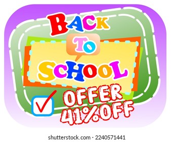 TAG OF 41% DISCOUNT, PROMOTION, OFFER, SALE, SCHOOL SUPPLIES