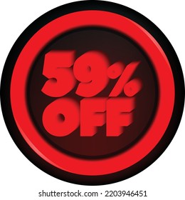 TAG 59 PERCENT DISCOUNT BUTTON BLACK FRIDAY PROMOTION FOR BIG SALES
