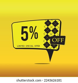 Tag 5%off. Special discount  super discount.