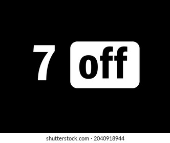 Etiqueta 7 de blanco y negro para grandes promociones y ventas.