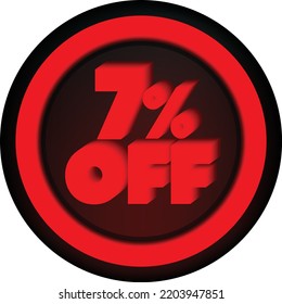 TAG 7 PERCENT DISCOUNT BUTTON BLACK FRIDAY PROMOTION FOR BIG SALES