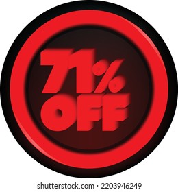TAG 71 PERCENT DISCOUNT BUTTON BLACK FRIDAY PROMOTION FOR BIG SALES