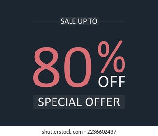 Tag 80% off. Special discount, super discount.