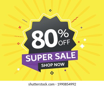 Etiqueta 80% de descuento. Oferta especial vector, venta al por menor, ecommerce, promoción, superventa. mejor precio, mega venta. Almacenar. Burn, Black Friday, tienda ahora.