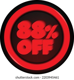 BOTÓN DE DESCUENTO DEL 88 POR CIENTO DE TAG PROMOCIÓN DEL VIERNES NEGRO PARA VENTAS GRANDES