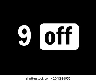 Etiqueta 9 de blanco y negro para grandes promociones y ventas.