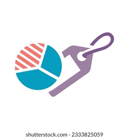 Icono De Color Plano De Análisis De Etiquetas Aislado En La Ilustración Del Vector De Fondo Blanco | Iconos de Seo