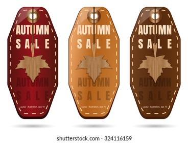 Tag autumn sale. Vector illustration. Set 3.