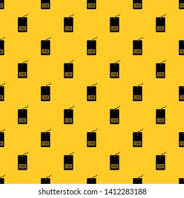 Tag with bar code pattern seamless vector repeat geometric yellow for any design