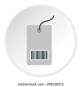 Tag with bar-code icon. Flat illustration of tag vector icon for web design