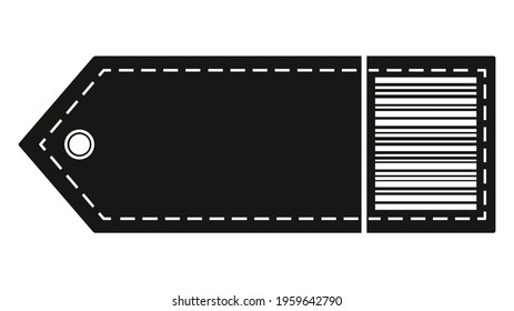 Tag with barcode. Label Price Tag Icon Pictogram. Isolated vector illustration on white background.