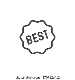 Tag Best line icon. Top product, buyers choice, profitable offer. Label for services, online stores, markets and mobile apps. Advertising sign, promo, e-commerce concept. Vector illuctration isolated