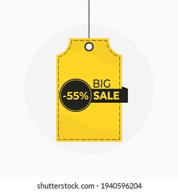 Tag big sale label discount 55 off vector