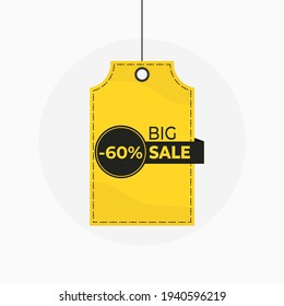 Tag big sale label discount 60 off vector