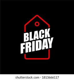 Tag Black Friday, Vektorgrafik auf dunklem Hintergrund