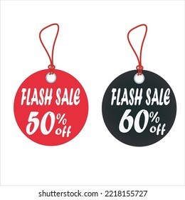 Tag black and red Discount Off Label Vector