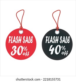 Tag black and red Discount Off Label Vector