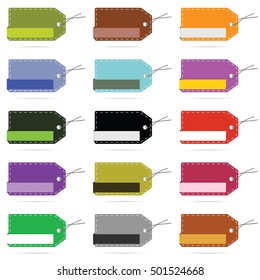 tag blank design collection in various color illustration set two on white