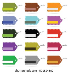 tag blank design set collection in various color illustration on white