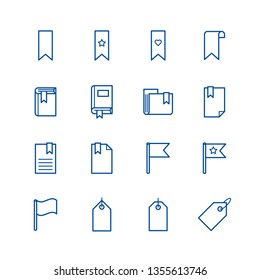 Tag bookmark icons set