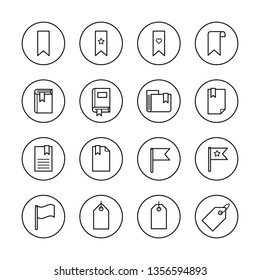 Tag bookmark icons set