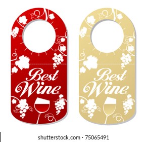 Tag for a bottle of best wine, wine label.