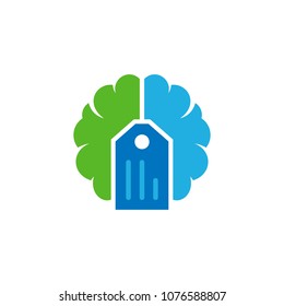 Tag Brain Logo Icon Design