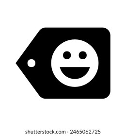 Botón de etiqueta con diseño de Vector de icono de cara feliz en eps 10