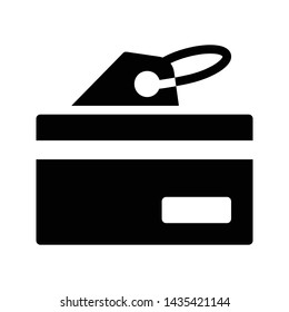tag card glyph flat vector icon