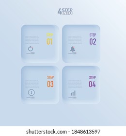 gráfico de etiquetas Plantilla de infografía vectorial para presentación de diagrama, gráfico, concepto de negocio con 4 opciones de elementos
