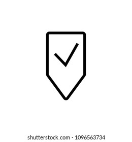 tag checked icon. Element of navigation for mobile concept and web apps. Thin line tag checked icon can be used for web and mobile on white background