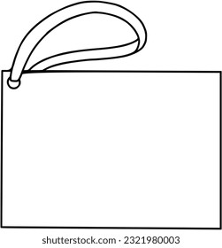 Tag for clothes or hotel doodle linear cartoon coloring book
