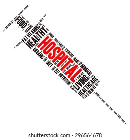 tag cloud containing words related to healthy lifestyle 
