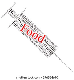 tag cloud containing words related to healthy lifestyle 
