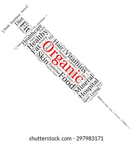 tag cloud containing words related to healthy lifestyle 